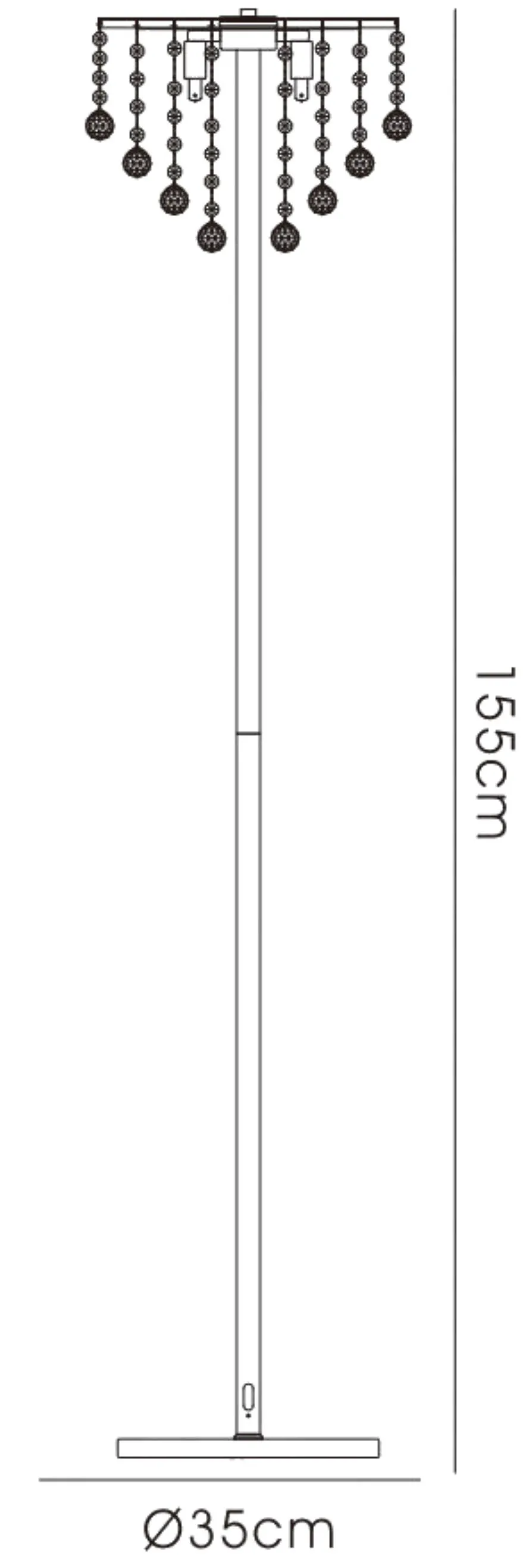 IL30032  Atla Crystal 155cm Floor Lamp 4 Light French Gold
